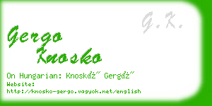 gergo knosko business card